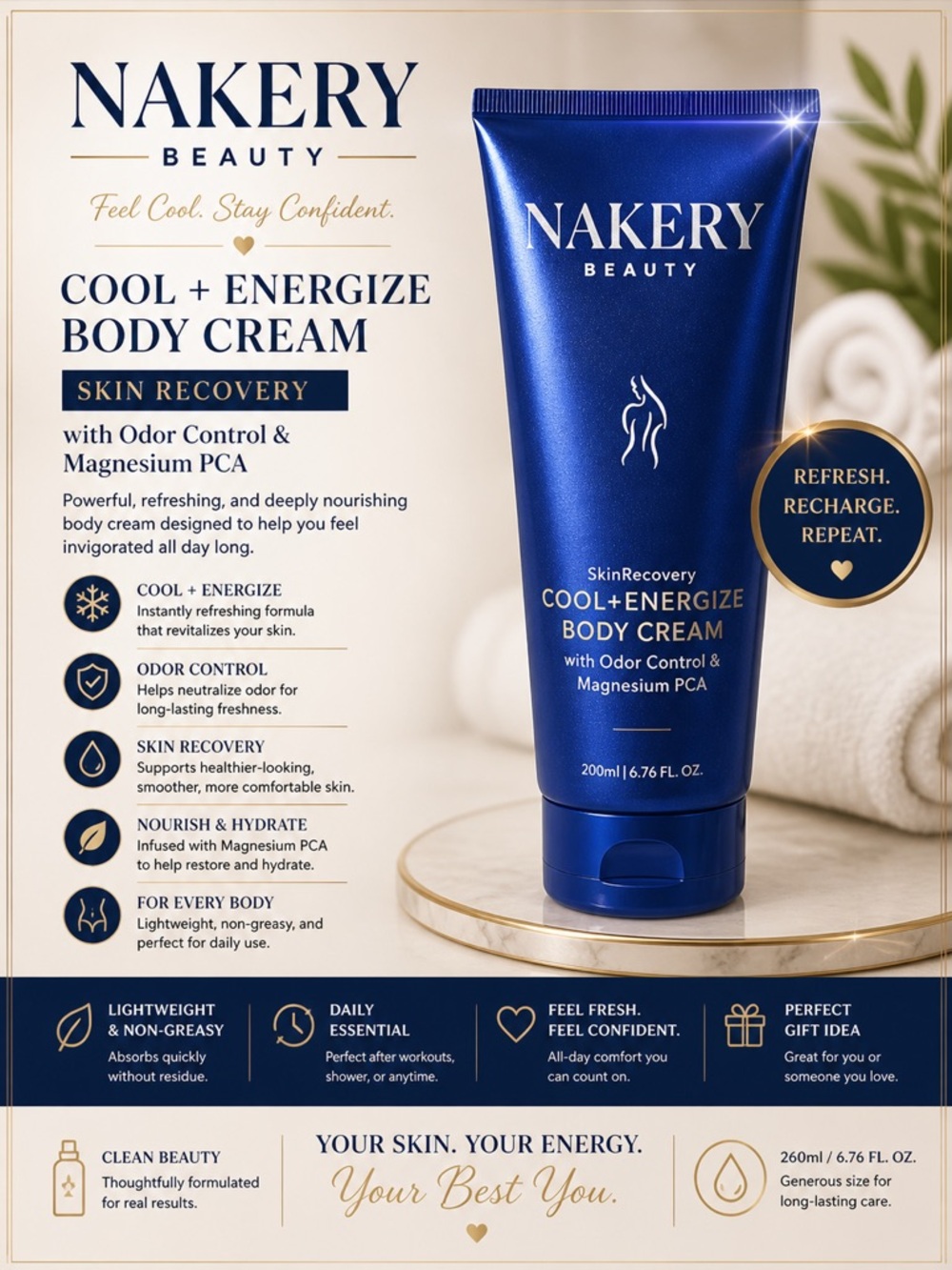 Nakery Beauty Cool + Energize Body Cream